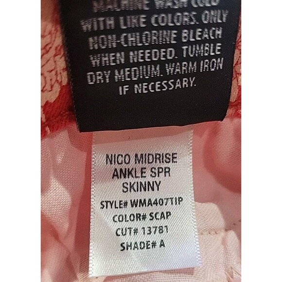 Hudson Jeans Size 27 Nico Midrise Super Skinny Lot Of 3-Black Metallic/Brown/Red - Picture 7 of 15